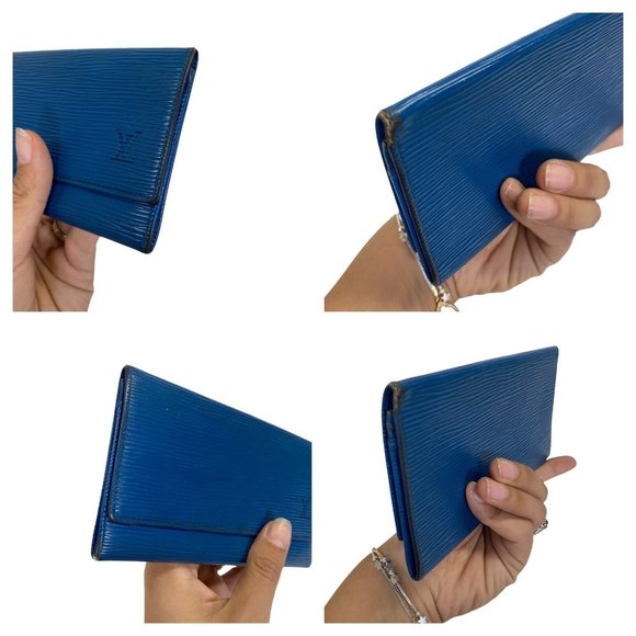 Authentic Louis Vuitton Wallet Long Epi Porte Yen Cartes Credit Bifold LV Vintag - Picture 5 of 12